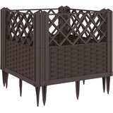  Vrtna sadilica s klinovima smeđa 43,5x43,5x43,5 cm PP | Eponuda.com