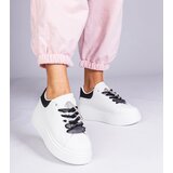 Gemre White sneakers with black insert and stiletto with rhinestones Floura | Shoptok.si