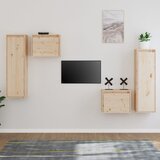 The Living Store TV omarica 4 kosi trdna borovina - TV Omarica, (21376681) Cene