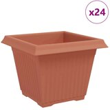  Kvadratna cvetlična posoda 24 pcs Kamnito rdeča Plastika, (5000207361) | Shoptok.si