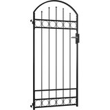  Vrata za ogradu ASSEN s lučnim vrhom čelik 89x200 cm crna | Eponuda.com