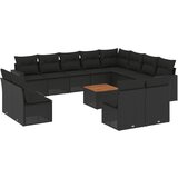  The Living Store Vrtna sedežna garnitura 13-delna z blazinami črn poli ratan - Vrtna Sedežna Garniture, (21465208) | Shoptok.si