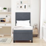 vidaXL Box Spring Krevet s Madracem Tamno Sivi 80x200 cm Baršun | shoptok.hr