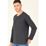 Dewberry T8587 V COLLAR MEN'S SWEATSHIRT-ANTHRACIC | shoptok.hr