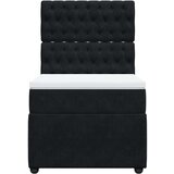 vidaXL Box spring postelja z vzmetnico črna 100x200 cm žamet | Shoptok.si