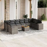 vidaXL 11-dijelni set vrtnih sofa od poliratana s jastucima sivi | shoptok.hr
