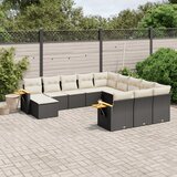 vidaXL 11-dijelni set vrtnih sofa od poliratana s jastucima crni | shoptok.hr