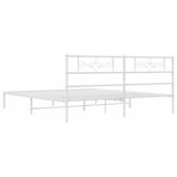  Metalni okvir za krevet s uzglavljem bijeli 183x213 cm | shoptok.hr