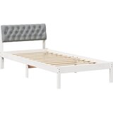  Okvir kreveta s uzglavljem Bijela i svijetlosiva 90 x 190 cm | shoptok.hr