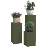  Stalak za biljke 3 pcs Maslinovo zelena Čelik | shoptok.hr