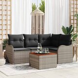  Sjedeća garnitura za vrt 5 kom. Siva poliratan 177,5 x 122,5 x 69 cm | shoptok.hr