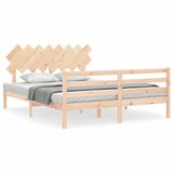 The Living Store Posteljni okvir z vzglavjem 160x200 cm trden les - Posteljni Okvir, (21526994) | Shoptok.si
