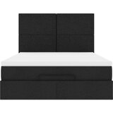 vidaXL Otomanski posteljni okvir z vzmetnico črn 140x190 cm blago | Shoptok.si