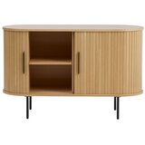 Unique Furniture Komoda v hrastovem dekorju z drsnimi vrati v naravni barvi 120x76x45 cm Nola – | Shoptok.si