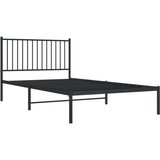 Metalni okvir za krevet s uzglavljem crni 107x203 cm | shoptok.hr