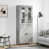 vidaXL Visoka komoda betonsko siva 69,5x34x180 cm inženirski les | Shoptok.si
