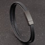  Moška zapestnica double layer - črna | Shoptok.si