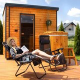 springos Vrtna Ležaljka Nulte Gravitacije s Naslonom za Glavu, Crna | shoptok.hr