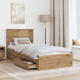  Okvir za krevet s uzglavljem Umjetnički hrast 90 x 190 cm | shoptok.hr