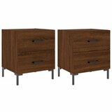 Maison Chic Dvo delni komplet Nočne omarice - Nočne mize rjavi hrast 40x35x47,5 cm inženirski les, (21686847) Cene