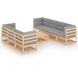  Vrtna sedežna garnitura 8-delna z blazinami trdna borovina, (20704163) | Shoptok.si