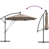 vidaXL Kantaliv dežnik z bananom Taupe 294 x 294 x 248 cm | Shoptok.si