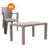  Baštenski set Rattan AMELIA sa stolom Lux 150 cm, kapućino Cene