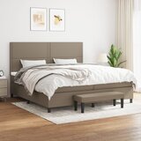 The Living Store Box spring postelja z vzmetnico taupe 200x200 cm blago - Box Spring Postelja, (21512565) Cene