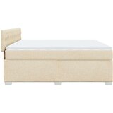 vidaXL Box spring postelja z vzmetnico krem 180x200 cm blago | Shoptok.si