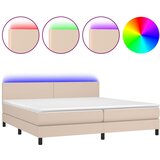 box spring madrac LED cappuccino 200x200cm umjetna koža | shoptok.hr
