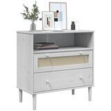  Komoda SENJA bijela izgled ratana 80x40x80 cm masivna borovina | shoptok.hr