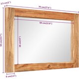  Ogledalo 70 x 50 cm od masivnog bagremovog drva i stakla Slike