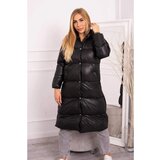 Kesi Quilted winter jacket with a hood black Cene