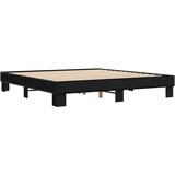  Okvir za krevet crni 200 x 200 cm konstruirano drvo i metal | shoptok.hr