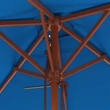  Vrtni suncobran s drvenim stupom 150 x 200 cm plavi | shoptok.hr