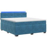 Krevet s box springom madracem i LED-om Plava 140 x 190 cm - Plava 140 x 190 cm Prošiveno gumbima | shoptok.hr