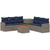  Set sofe 8 kom. Siva i tamnoplava Poli Rattan i čelik | shoptok.hr