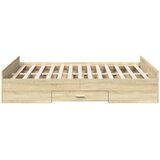  Okvir za krevet s ladicama boja hrasta 120x200 cm drveni Smeđa 120 x 200 cm | Shoptok.si