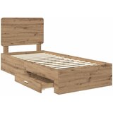  Krevetna konstrukcija s ladicama Umjetnički hrast 90 x 200 cm | shoptok.hr
