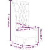  Stolica s visokim naslonom plava baršunasta dizajn s gumbima | shoptok.hr