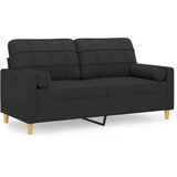  Dvosjed s ukrasnim jastucima crni 140 cm od tkanine | shoptok.hr