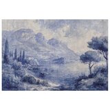  Plakat - Blue Bay - Italian Landscape of Lake Como Painted in Blue Ink 42x29.7 Bez okvira | shoptok.hr