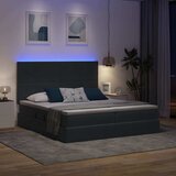  LED krevet za pohranu s madracem Tamnosiva 180 x 200 cm Baršun | shoptok.hr