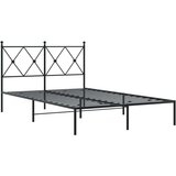 vidaXL Kovinski posteljni okvir z vzglavjem črn 120x200 cm | Shoptok.si