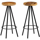  Barske stolice od masivnog drva manga 2 kom | shoptok.hr