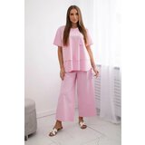 Kesi Set of new punto blouse + trousers light pink Cene