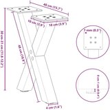  Noge za stolić u obliku slova X 2 kom bijele 40x(30-31) cm | shoptok.hr