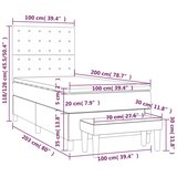 vidaXL Box spring postelja z vzmetnico roza 100x200 cm žamet | Shoptok.si