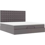 vidaXL Otomanski okvir kreveta s madracem sivi 180x200cm umjetna koža | shoptok.hr