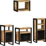 vidaXL Set namještaja za kupaonicu 4 pcs Smeđa Čvrsto drvo manga | shoptok.hr